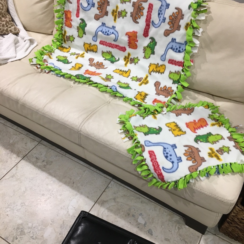 Toddler fleece blanket with pillow case